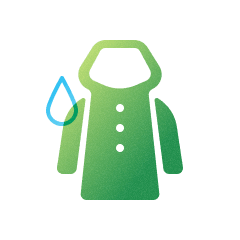 レインコートの撥水加工